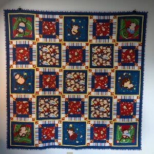 Handmade "Monkey Business" Cotton Kids Quilt 61" x 61"